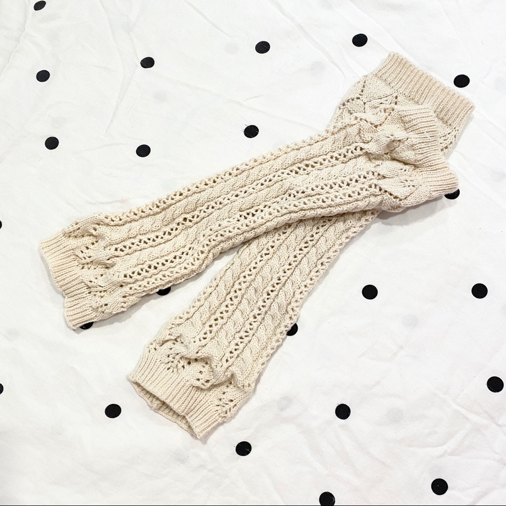 Anthropologie Style Ivory Knit Leg Warmers